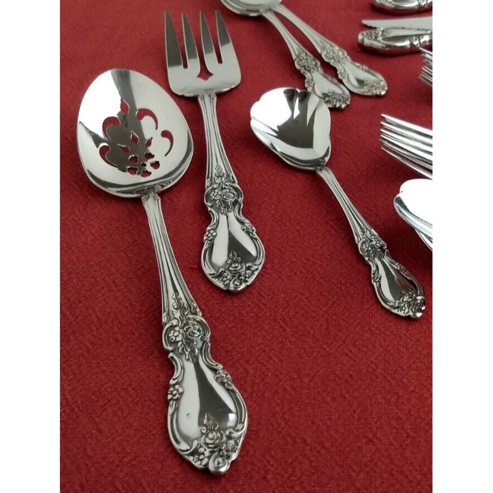 Oneida Community Stainless Flatware LOUISIANA 3Pc Hostess Serving Set Fork Spoon